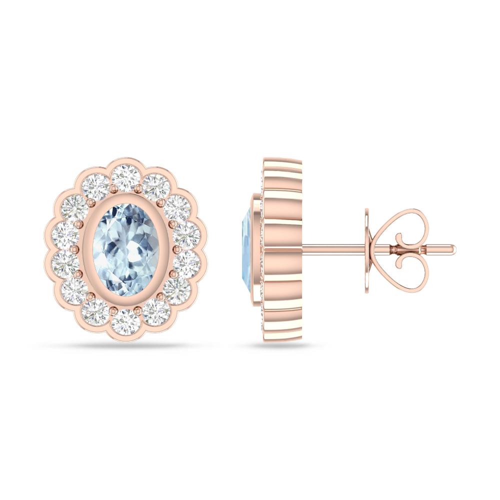 Rose Gold - Aquamarine
